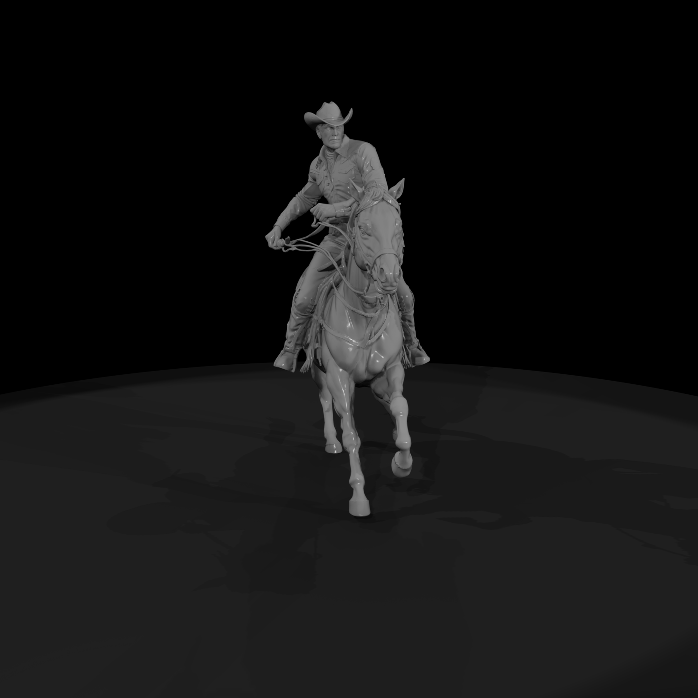 Western cowboy on horseback for dioramas and layouts