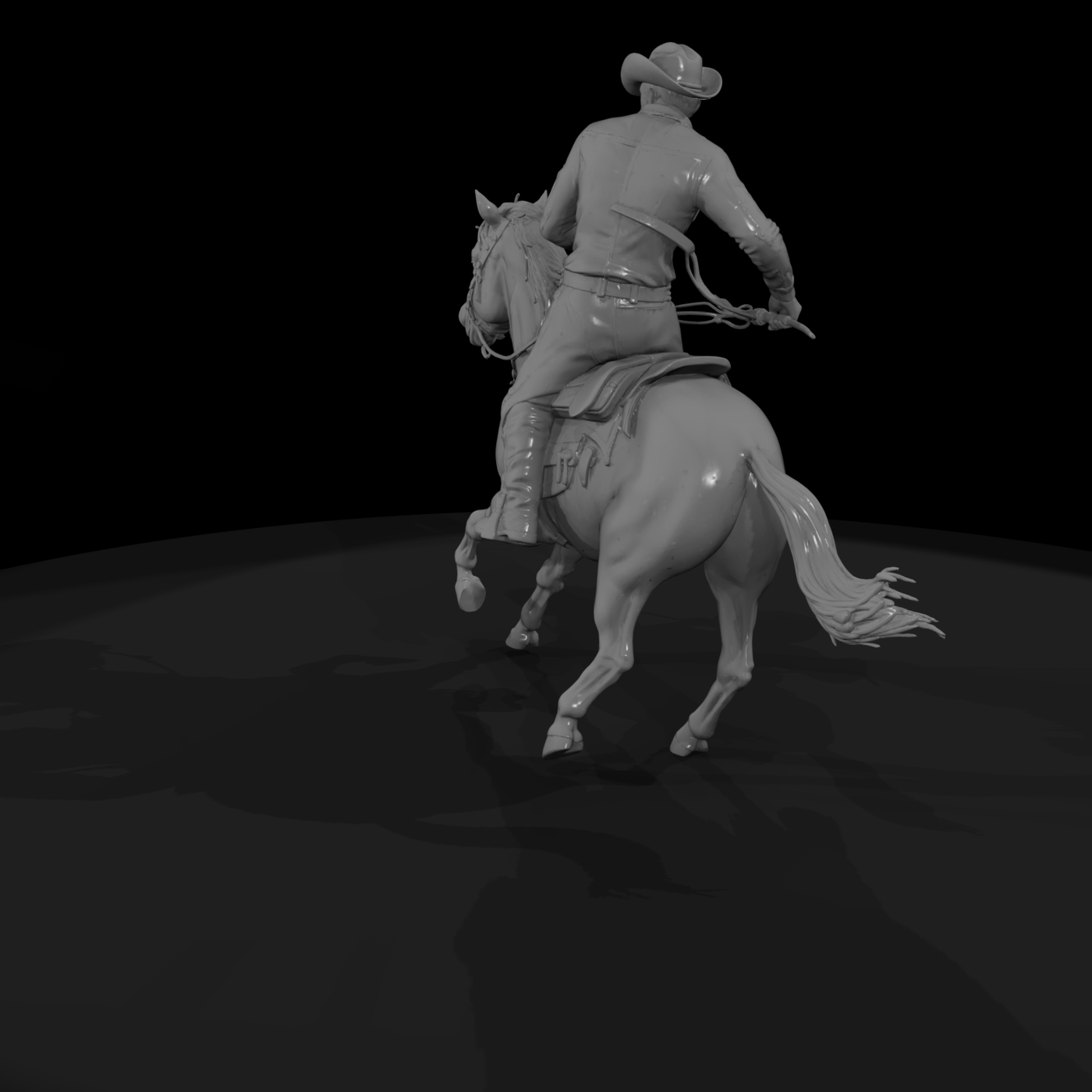Western cowboy on horseback for dioramas and layouts