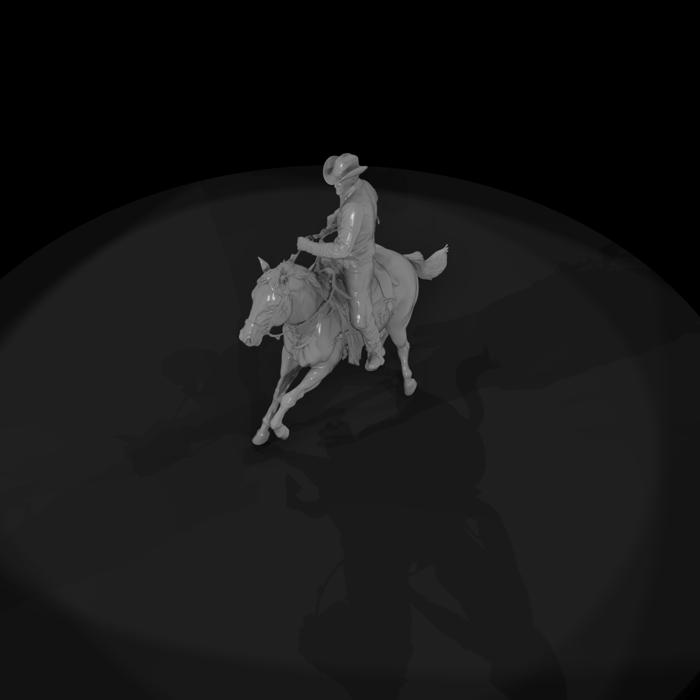 Western cowboy on horseback for dioramas and layouts