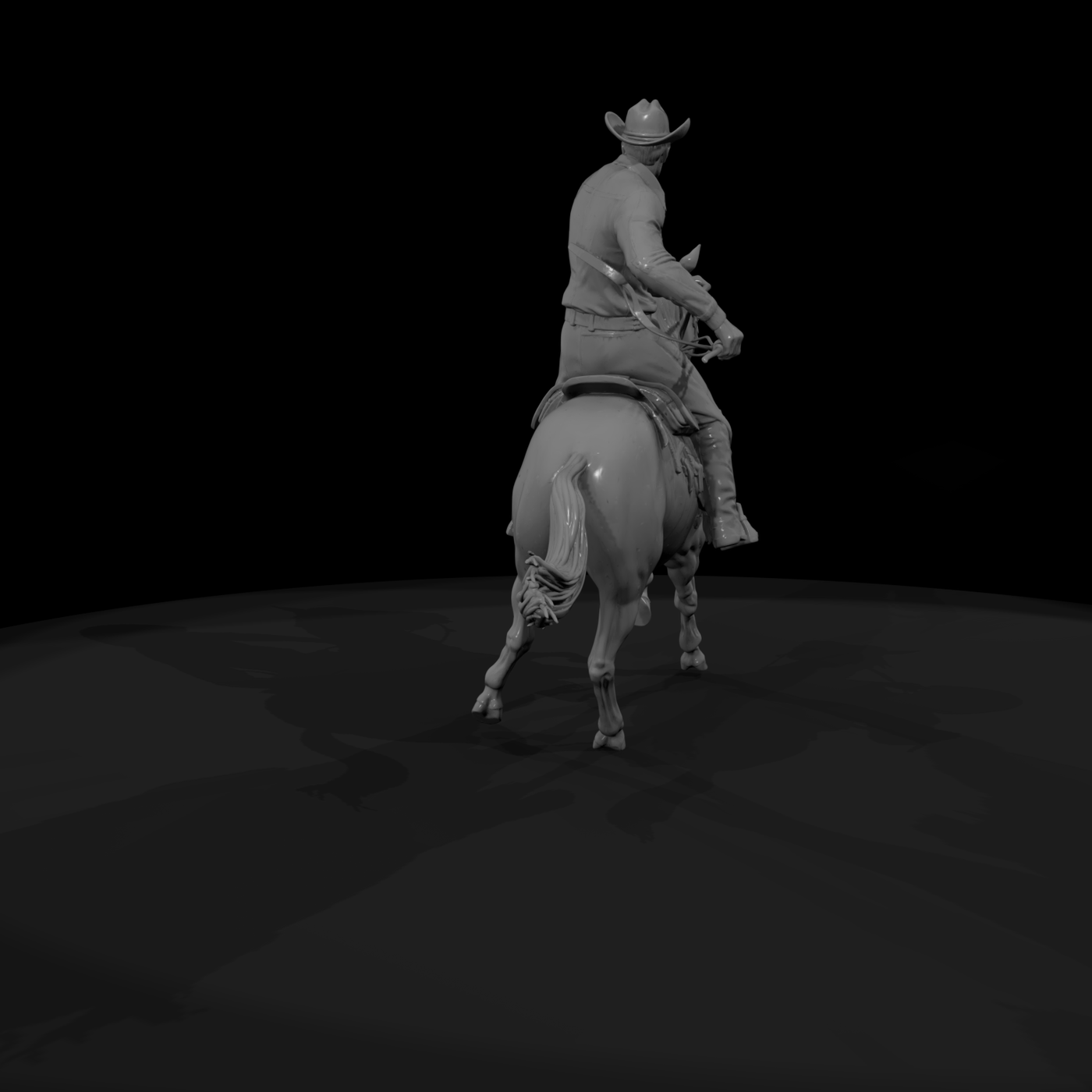 Western cowboy on horseback for dioramas and layouts