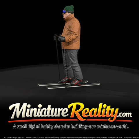 Winter Skier Figure (estimated) — Middle Aged Man On Skies