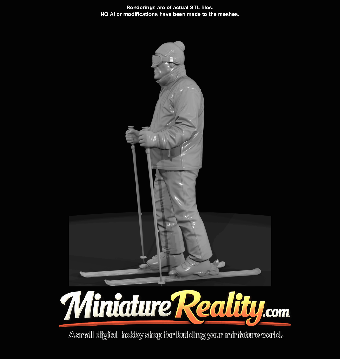 Winter Skier Figure (estimated) — - Middle Aged man on skies