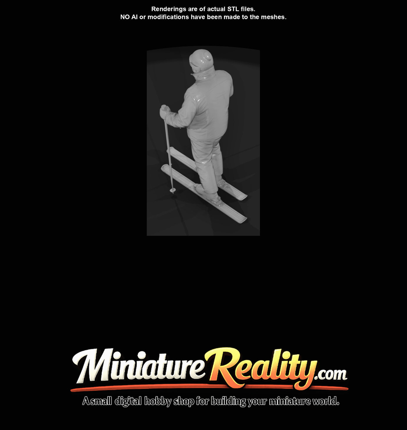 Winter Skier Figure (estimated) — Middle Aged Man On Skies