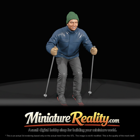 Winter Skier Figure (estimated) — Adult Male Downhill Skier