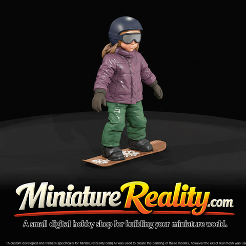 Winter Skier Figure (estimated) — Little Girl on snowboard