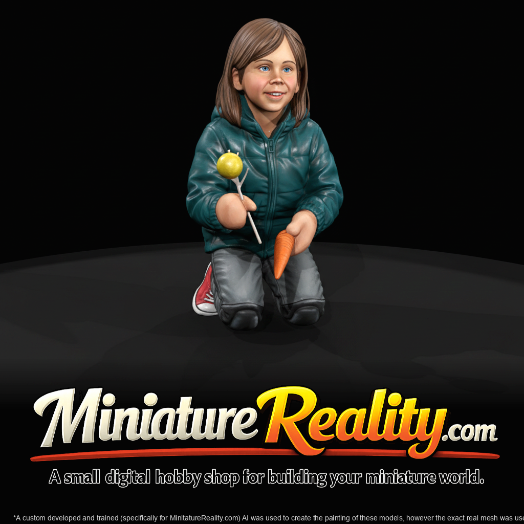 Winter Skier Figure (estimated) — Little Girl Making Snowman