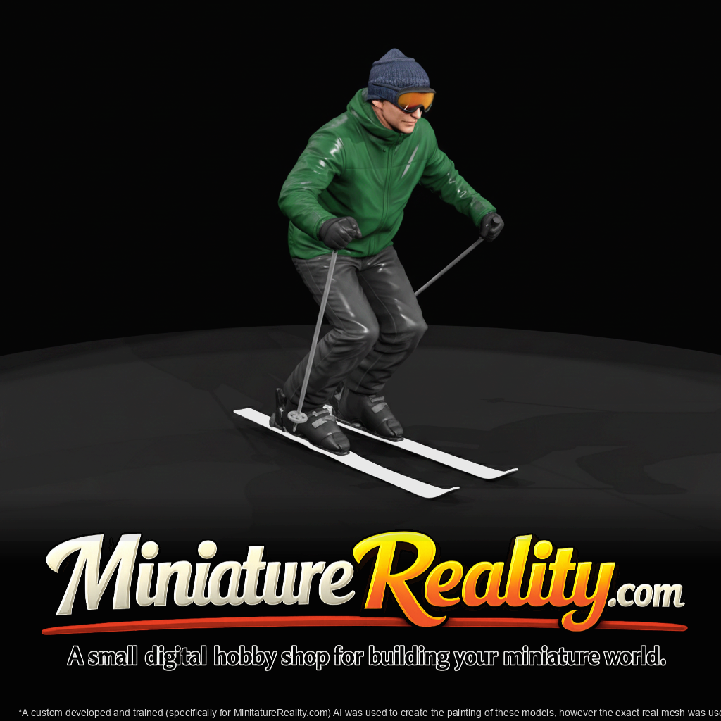 Winter Skier Figure (estimated) — Man Goind Downhill On Skis