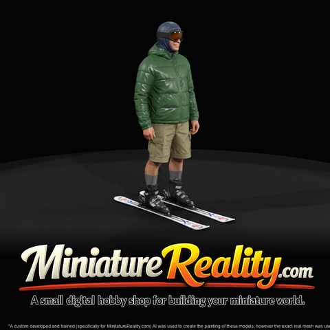 Winter Skier Figure (estimated) — Man In Shorts On Skis