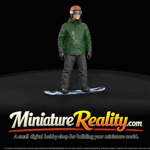 Winter Skier Figure (estimated) — Man on snowboard