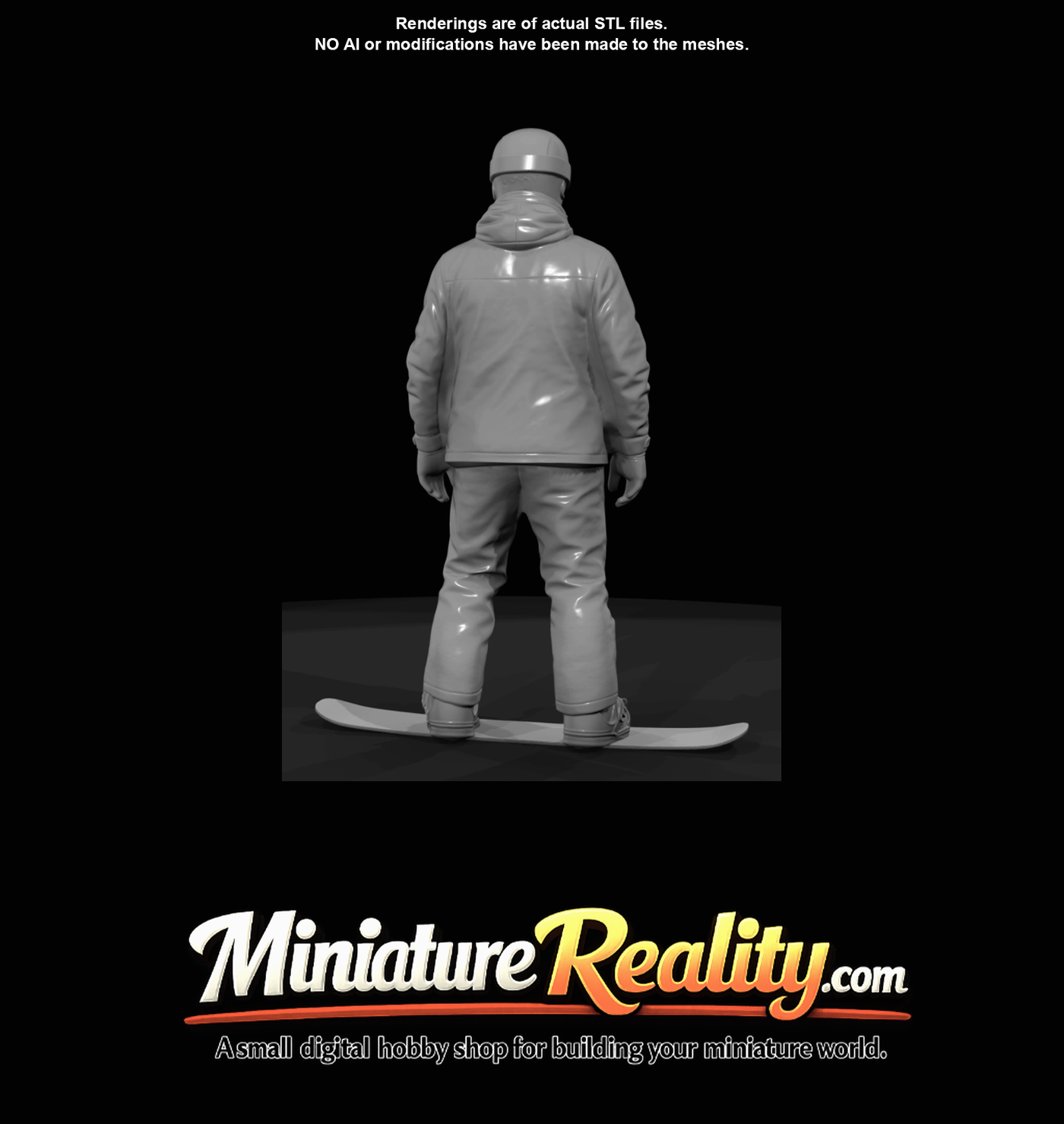 Winter Skier Figure (estimated) — Man on snowboard