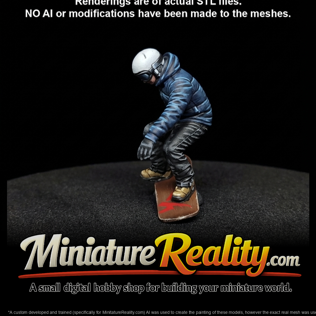 Winter Skier Figure (estimated) — Man On Snowboard Mid Jump