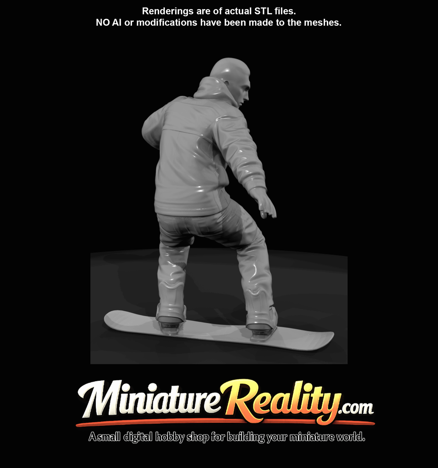 Winter Skier Figure (estimated) — Young Man On Snowboard