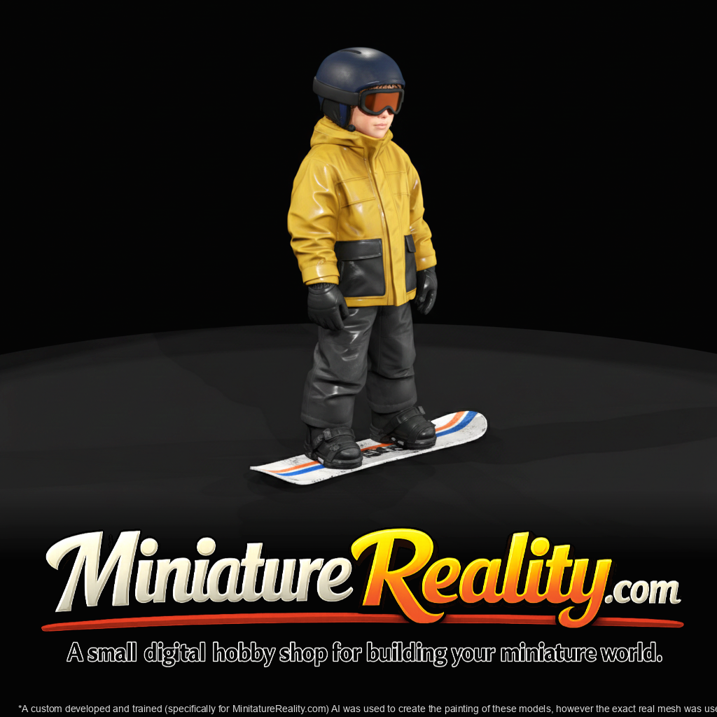 Winter Skier Figure (estimated) — Young Boy On Snowboard
