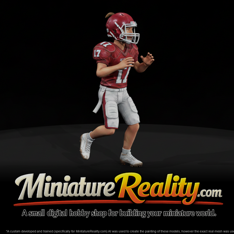 Youth Football Quarterback miniature, three-quarter view