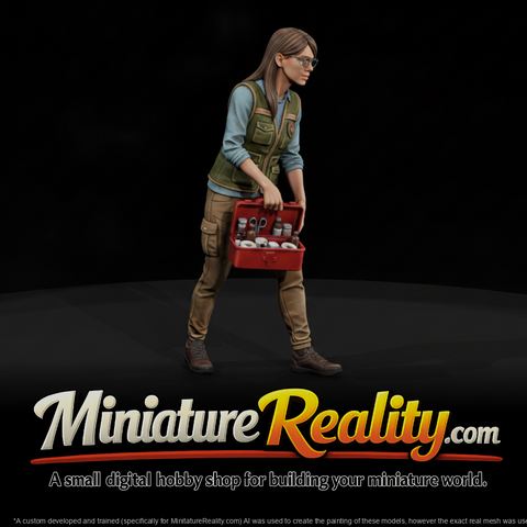 Field Medic with First-Aid Case miniature, three-quarter view