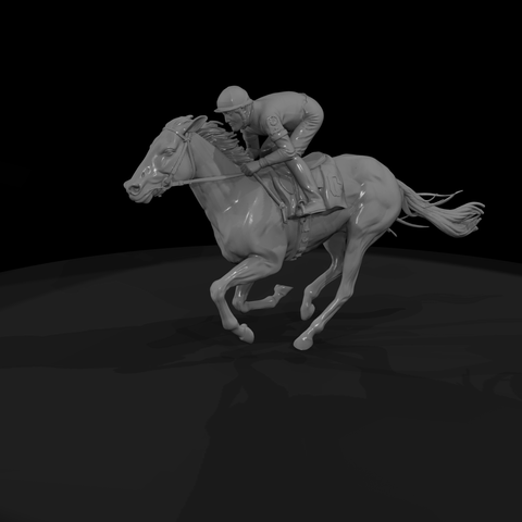Galloping Racehorse & Jockey