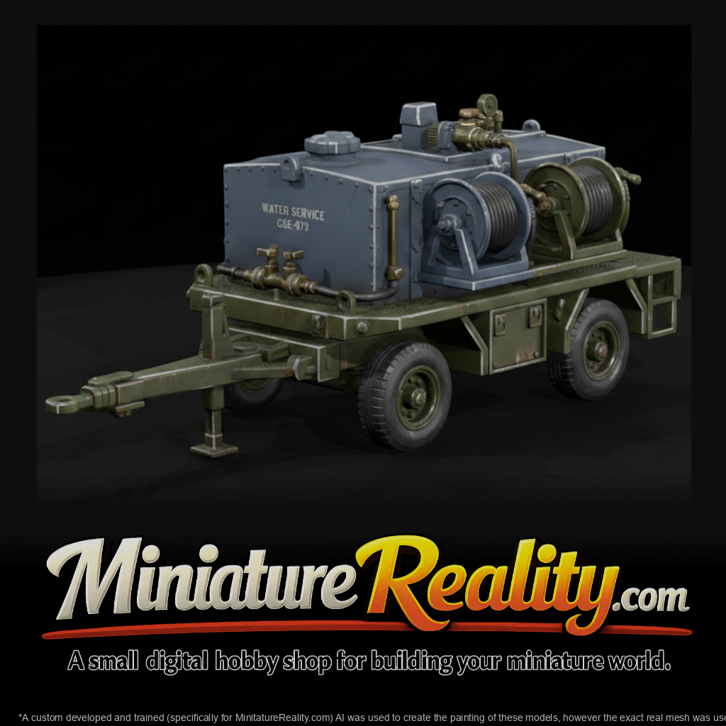 GSE Servicing Water Cart miniature, three-quarter view