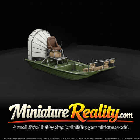 Airboat (Swamp Boat) — 3D Printable Miniature
