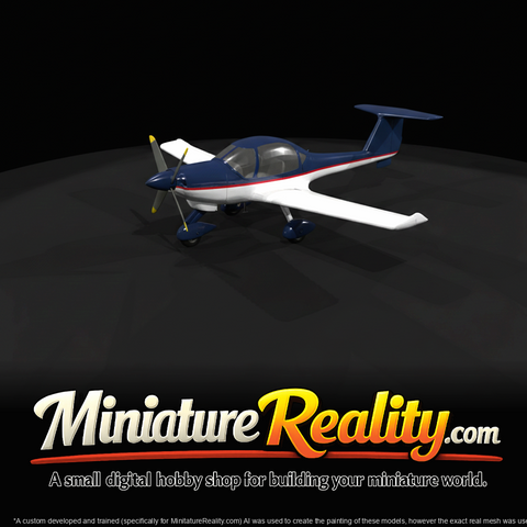 Diamond DA20 Katana Airplane Model, three-quarter view