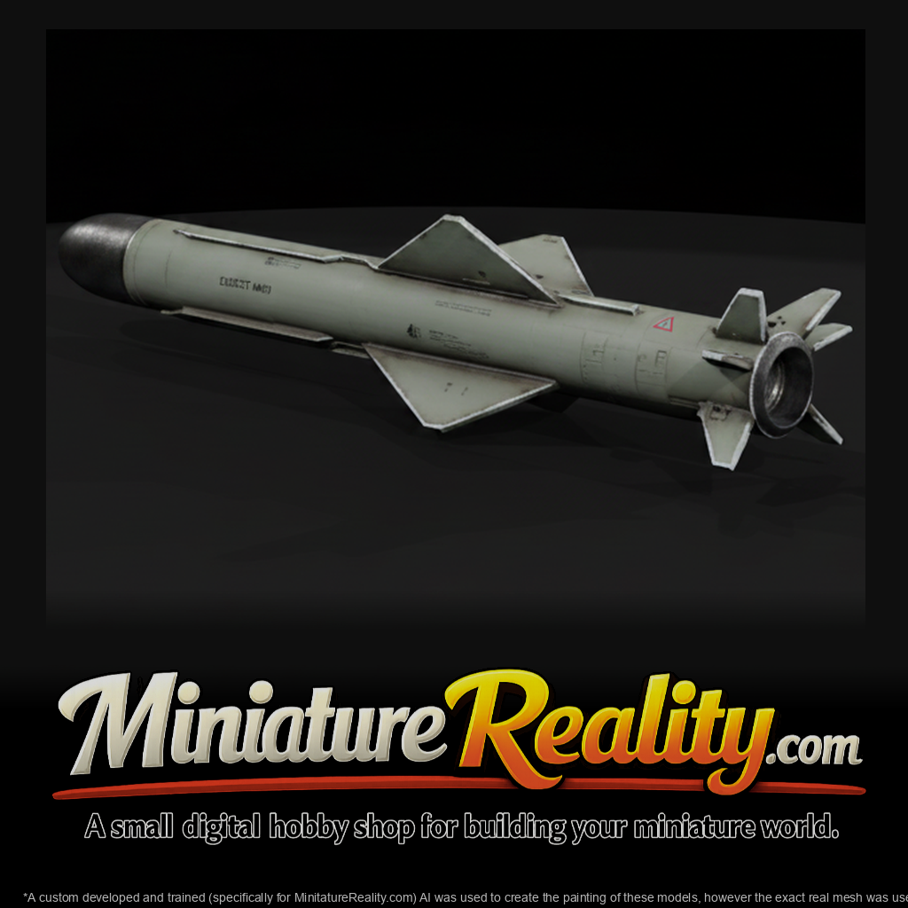 AM39 Exocet Anti-Ship Missile miniature, three-quarter view