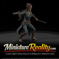 Amara Red Johnson - Undead Pirate miniature, three-quarter view — thumbnail 1