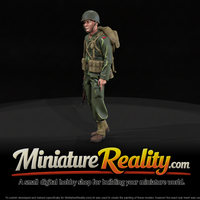 American Soldier WW2 Walk A2 No Base miniature, three-quarter view — thumbnail 1