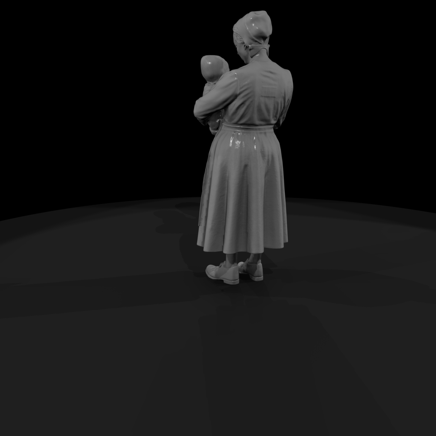 amish mother holding baby
