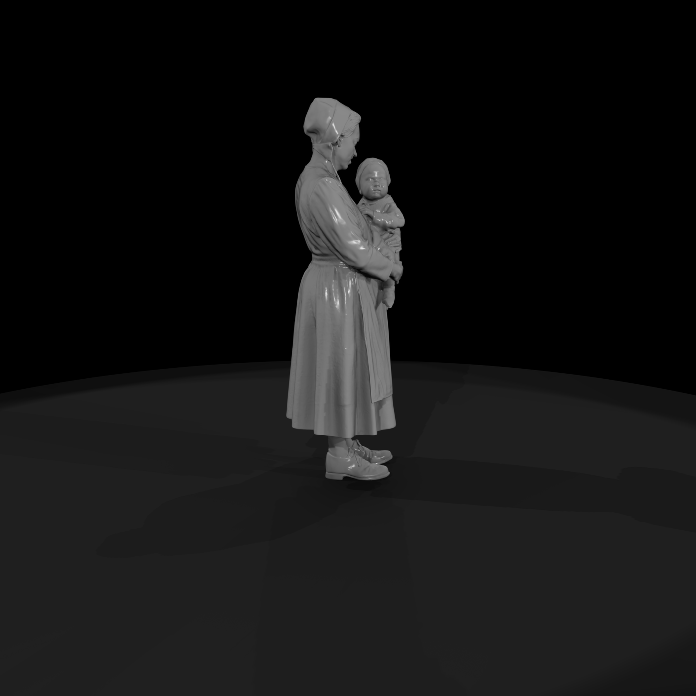 amish mother holding baby