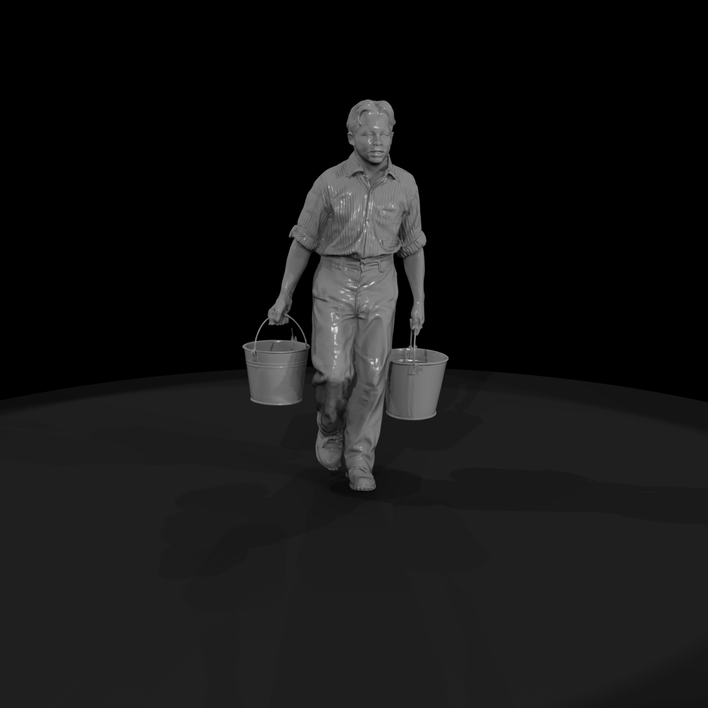 Amish person carrying