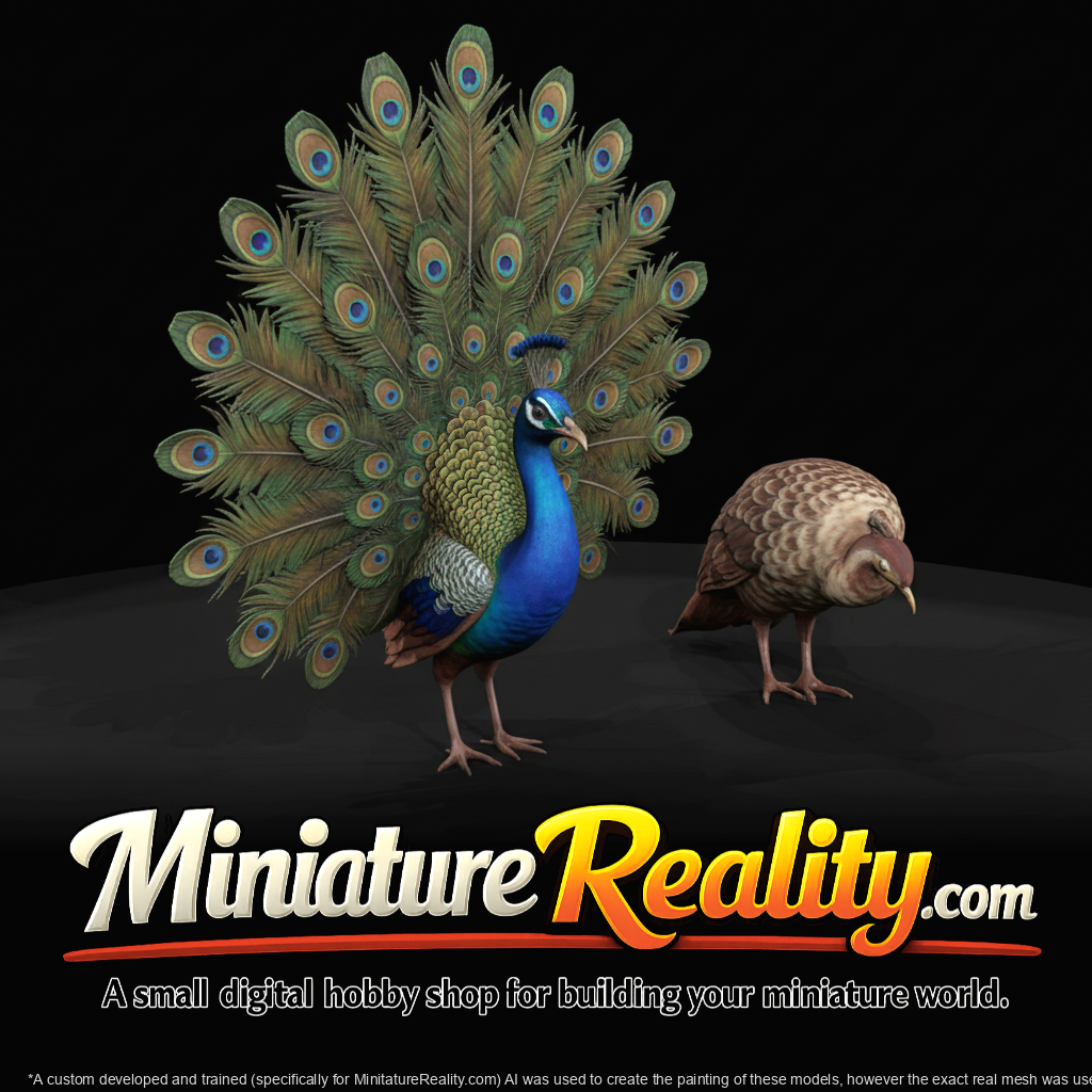 Animals At A Peacock Pair (estimated)