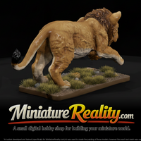 Young Lion on the Prowl miniature, three-quarter view — thumbnail 1