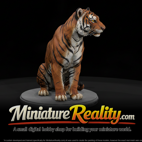 Bengal Tiger Female miniature, three-quarter view