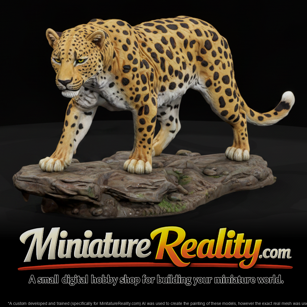 Leopard Male miniature, three-quarter view