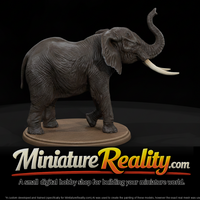 African Elephant Male miniature, three-quarter view — thumbnail 1