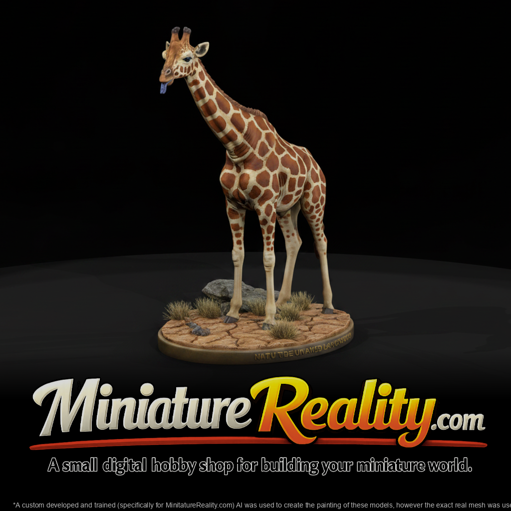 Giraffe Male miniature, three-quarter view