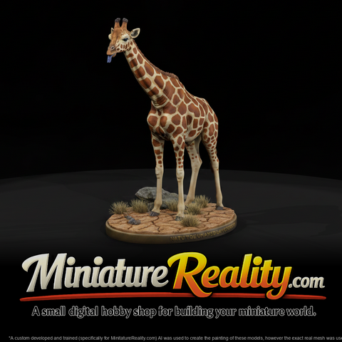 Giraffe Male miniature, three-quarter view