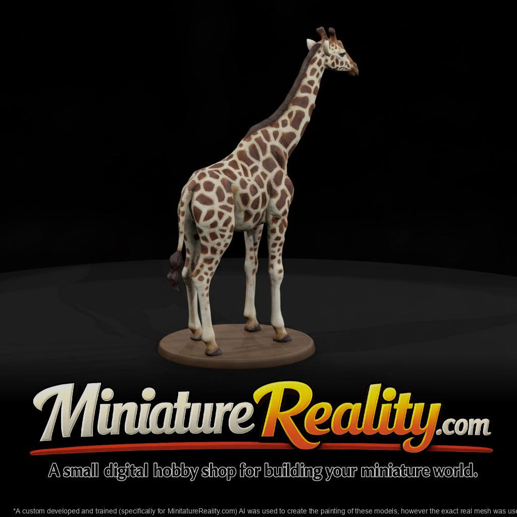Giraffe Female miniature, three-quarter view