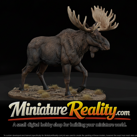 Moose Male miniature, three-quarter view