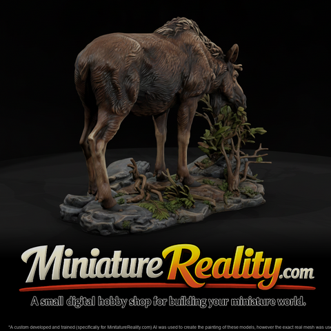 Moose Female miniature, three-quarter view