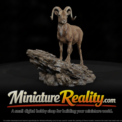 Bighorn Sheep Female miniature, three-quarter view