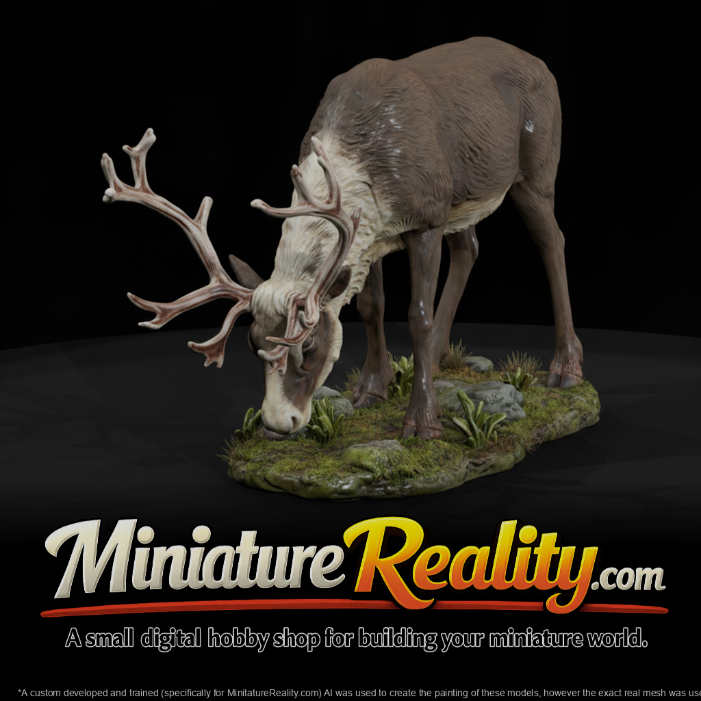 Caribou Female miniature, three-quarter view