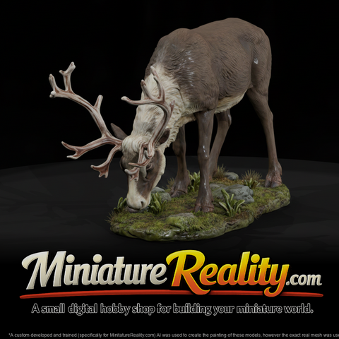 Caribou Female miniature, three-quarter view