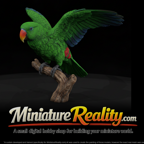 Eclectus Parrot Male miniature, three-quarter view