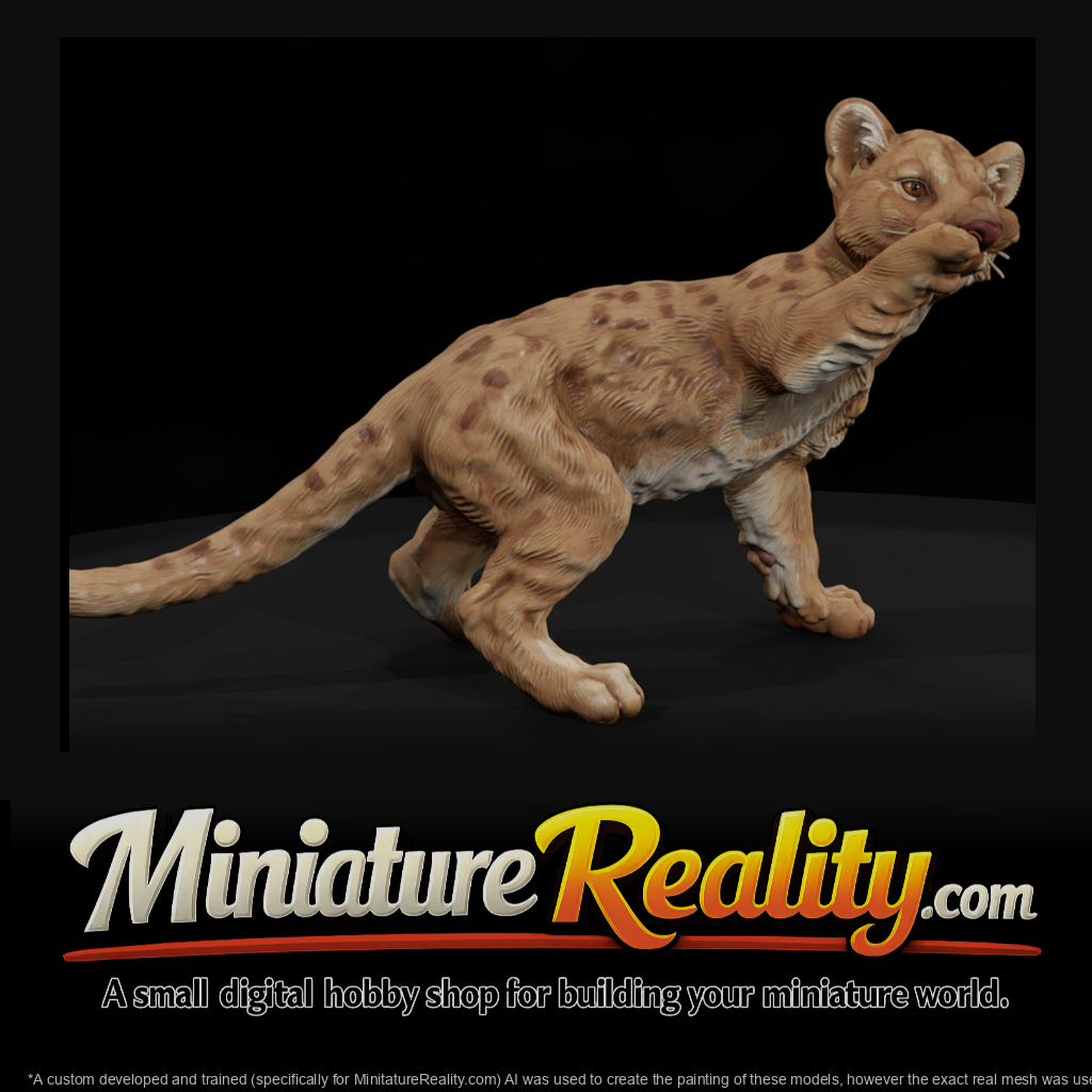 Cougar Cub miniature, three-quarter view