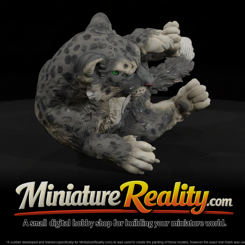 Snow Leopard Adolescent miniature, three-quarter view