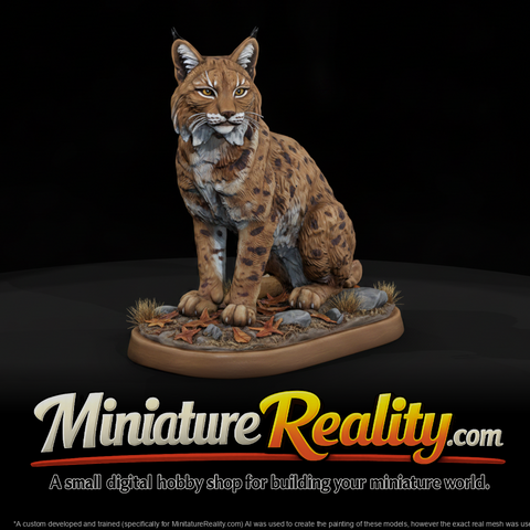 Bobcat Female miniature, three-quarter view