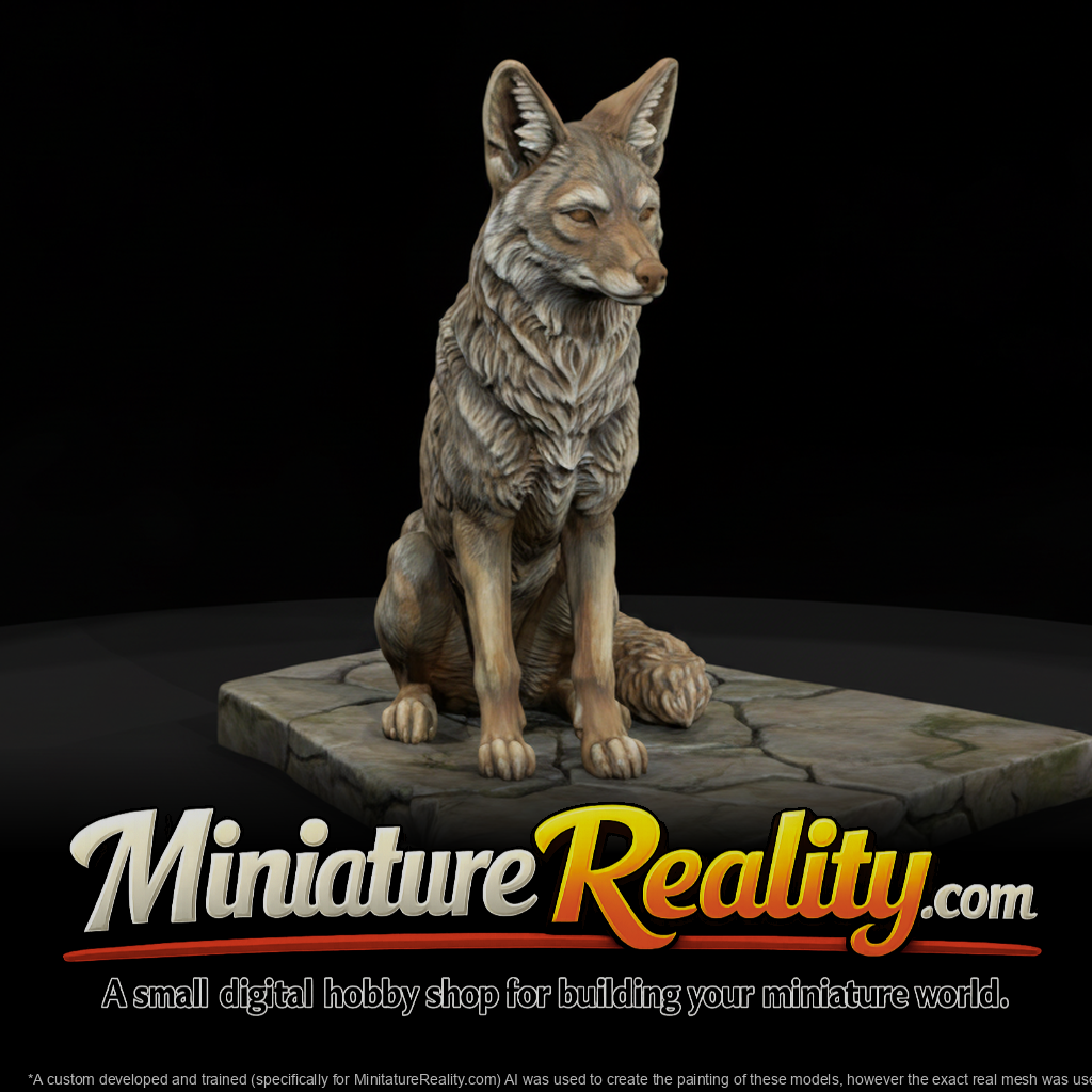 Coyote Female miniature, three-quarter view