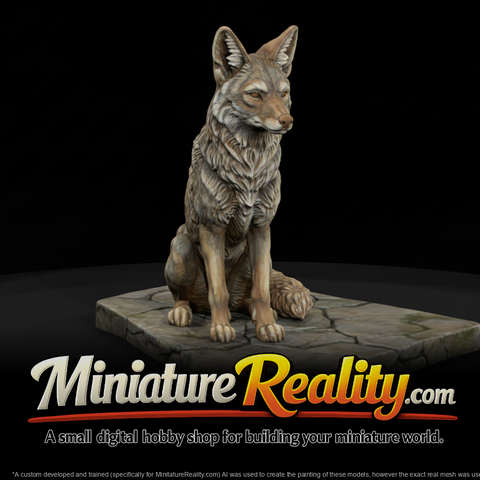 Coyote Female miniature, three-quarter view