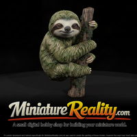 Three-Toed Sloth on Branch miniature, three-quarter view — thumbnail 1