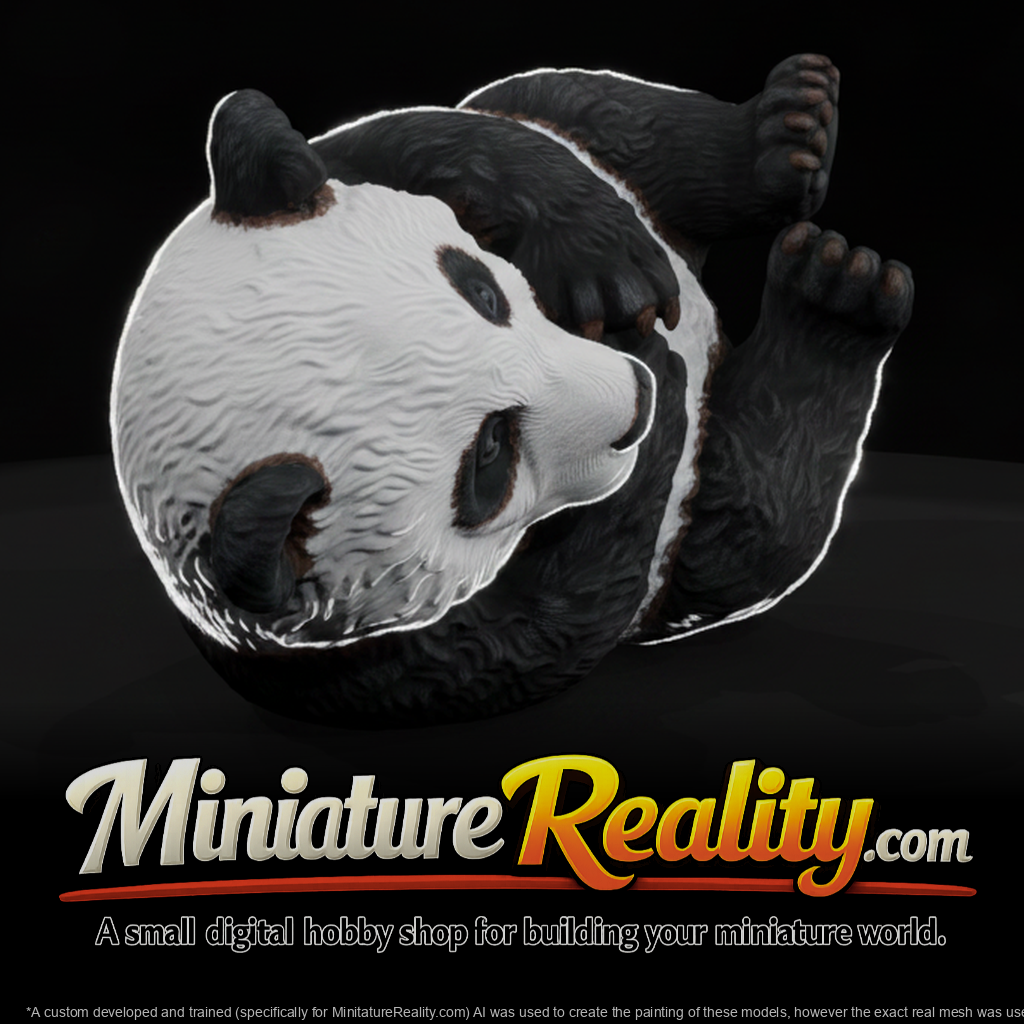 Giant Panda Cub Rolling on Its Back miniature, three-quarter view